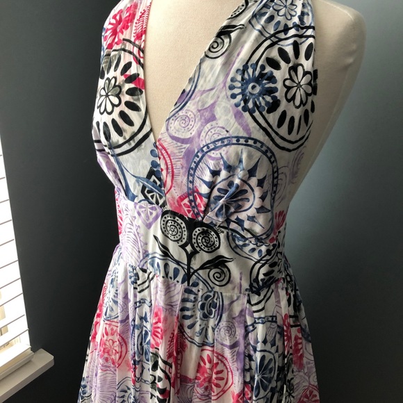 Adam Lippes Multicolor Patterned Cross Back Dress - Picture 4 of 6